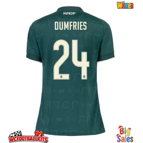 Real Madrid Denzel Dumfries #24 Replica Away Stadium Shirt for Women 2026-27 Short Sleeve